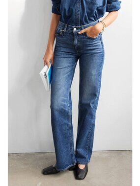 AYR The Secret Sauce Jeans Womens Size 34 Blue High Rise Straight Leg USA Made